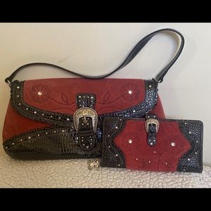 Ariat Suede Leather Purse And Wallet